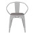 Flash Furniture CH-31270-WH-PL1G-GG White Metal Indoor/Outdoor Chair with Arms with Gray Poly Resin Wood Seat addl-11