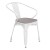 Flash Furniture CH-31270-WH-PL1G-GG White Metal Indoor/Outdoor Chair with Arms with Gray Poly Resin Wood Seat addl-2