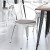 Flash Furniture CH-31270-WH-PL1G-GG White Metal Indoor/Outdoor Chair with Arms with Gray Poly Resin Wood Seat addl-7