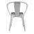 Flash Furniture CH-31270-WH-PL1G-GG White Metal Indoor/Outdoor Chair with Arms with Gray Poly Resin Wood Seat addl-9