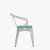 Flash Furniture CH-31270-WH-PL1M-GG White Metal Indoor/Outdoor Chair with Arms with Mint Green Poly Resin Wood Seat addl-10