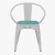Flash Furniture CH-31270-WH-PL1M-GG White Metal Indoor/Outdoor Chair with Arms with Mint Green Poly Resin Wood Seat addl-11