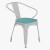 Flash Furniture CH-31270-WH-PL1M-GG White Metal Indoor/Outdoor Chair with Arms with Mint Green Poly Resin Wood Seat addl-2