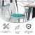 Flash Furniture CH-31270-WH-PL1M-GG White Metal Indoor/Outdoor Chair with Arms with Mint Green Poly Resin Wood Seat addl-4