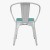 Flash Furniture CH-31270-WH-PL1M-GG White Metal Indoor/Outdoor Chair with Arms with Mint Green Poly Resin Wood Seat addl-9