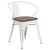 Flash Furniture CH-31270-WH-WD-GG White Metal Chair with Wood Seat and Arms addl-2