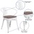 Flash Furniture CH-31270-WH-WD-GG White Metal Chair with Wood Seat and Arms addl-5