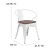 Flash Furniture CH-31270-WH-WD-GG White Metal Chair with Wood Seat and Arms addl-6