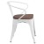 Flash Furniture CH-31270-WH-WD-GG White Metal Chair with Wood Seat and Arms addl-9