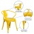 Flash Furniture CH-31270-YL-GG Yellow Metal Indoor/Outdoor Chair with Arms addl-5