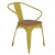Flash Furniture CH-31270-YL-PL1T-GG Yellow Metal Indoor/Outdoor Chair with Arms with Teak Poly Resin Wood Seat addl-2