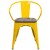 Flash Furniture CH-31270-YL-WD-GG Yellow Metal Chair with Wood Seat and Arms addl-6
