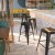 Flash Furniture CH-31320-30-BK-GG 30" Black Metal Indoor/Outdoor Barstool with Square Seat addl-1