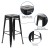 Flash Furniture CH-31320-30-BK-GG 30" Black Metal Indoor/Outdoor Barstool with Square Seat addl-5