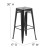 Flash Furniture CH-31320-30-BK-GG 30" Black Metal Indoor/Outdoor Barstool with Square Seat addl-6