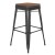 Flash Furniture CH-31320-30-BK-PL2T-GG 30" Black Metal Indoor/Outdoor Barstool with Teak Poly Resin Wood Seat addl-2