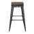 Flash Furniture CH-31320-30-BK-PL2T-GG 30" Black Metal Indoor/Outdoor Barstool with Teak Poly Resin Wood Seat addl-9