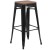 Flash Furniture CH-31320-30-BK-WD-GG 30" Black Metal Barstool with Square Wood Seat addl-2
