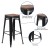 Flash Furniture CH-31320-30-BK-WD-GG 30" Black Metal Barstool with Square Wood Seat addl-5