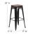 Flash Furniture CH-31320-30-BK-WD-GG 30" Black Metal Barstool with Square Wood Seat addl-6