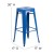 Flash Furniture CH-31320-30-BL-GG 30" Blue Metal Indoor/Outdoor Barstool with Square Seat addl-6