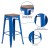 Flash Furniture CH-31320-30-BL-WD-GG 30" Blue Metal Barstool with Square Wood Seat addl-5