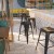 Flash Furniture CH-31320-30-BQ-GG 30" Black-Antique Gold Metal Indoor/Outdoor Barstool with Square Seat addl-1