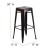 Flash Furniture CH-31320-30-BQ-GG 30" Black-Antique Gold Metal Indoor/Outdoor Barstool with Square Seat addl-6