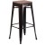 Flash Furniture CH-31320-30-BQ-WD-GG 30" Black-Antique Gold Metal Barstool with Square Wood Seat addl-2