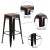 Flash Furniture CH-31320-30-BQ-WD-GG 30" Black-Antique Gold Metal Barstool with Square Wood Seat addl-5