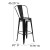Flash Furniture CH-31320-30GB-BK-GG 30" Black Metal Indoor/Outdoor Barstool with Removable Back addl-6