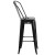 Flash Furniture CH-31320-30GB-BK-GG 30" Black Metal Indoor/Outdoor Barstool with Removable Back addl-9