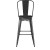 Flash Furniture CH-31320-30GB-BK-PL2B-GG 30" Black Metal Indoor/Outdoor Bar Height Stool with Removable Back and All-Weather Poly Resin Seat addl-9