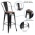 Flash Furniture CH-31320-30GB-BK-WD-GG 30" Black Metal Barstool with Back and Wood Seat addl-4