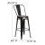Flash Furniture CH-31320-30GB-BK-WD-GG 30" Black Metal Barstool with Back and Wood Seat addl-5