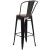 Flash Furniture CH-31320-30GB-BK-WD-GG 30" Black Metal Barstool with Back and Wood Seat addl-6