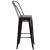 Flash Furniture CH-31320-30GB-BK-WD-GG 30" Black Metal Barstool with Back and Wood Seat addl-8