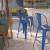 Flash Furniture CH-31320-30GB-BL-GG 30" Blue Metal Indoor/Outdoor Barstool with Removable Back addl-1