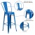 Flash Furniture CH-31320-30GB-BL-GG 30" Blue Metal Indoor/Outdoor Barstool with Removable Back addl-5