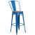 Flash Furniture CH-31320-30GB-BL-WD-GG 30" Blue Metal Barstool with Back and Wood Seat addl-2