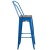 Flash Furniture CH-31320-30GB-BL-WD-GG 30" Blue Metal Barstool with Back and Wood Seat addl-5