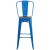 Flash Furniture CH-31320-30GB-BL-WD-GG 30" Blue Metal Barstool with Back and Wood Seat addl-6