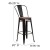 Flash Furniture CH-31320-30GB-BQ-WD-GG 30" Black-Antique Gold Metal Barstool with Back and Wood Seat addl-5