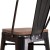 Flash Furniture CH-31320-30GB-BQ-WD-GG 30" Black-Antique Gold Metal Barstool with Back and Wood Seat addl-7