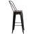 Flash Furniture CH-31320-30GB-BQ-WD-GG 30" Black-Antique Gold Metal Barstool with Back and Wood Seat addl-8