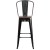 Flash Furniture CH-31320-30GB-BQ-WD-GG 30" Black-Antique Gold Metal Barstool with Back and Wood Seat addl-9