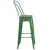 Flash Furniture CH-31320-30GB-GN-WD-GG 30" Green Metal Barstool with Back and Wood Seat addl-5
