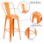 Flash Furniture CH-31320-30GB-OR-GG 30" Orange Metal Indoor/Outdoor Barstool with Removable Back addl-5