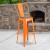 Flash Furniture CH-31320-30GB-OR-WD-GG 30" Orange Metal Barstool with Back and Wood Seat addl-1