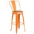 Flash Furniture CH-31320-30GB-OR-WD-GG 30" Orange Metal Barstool with Back and Wood Seat addl-2